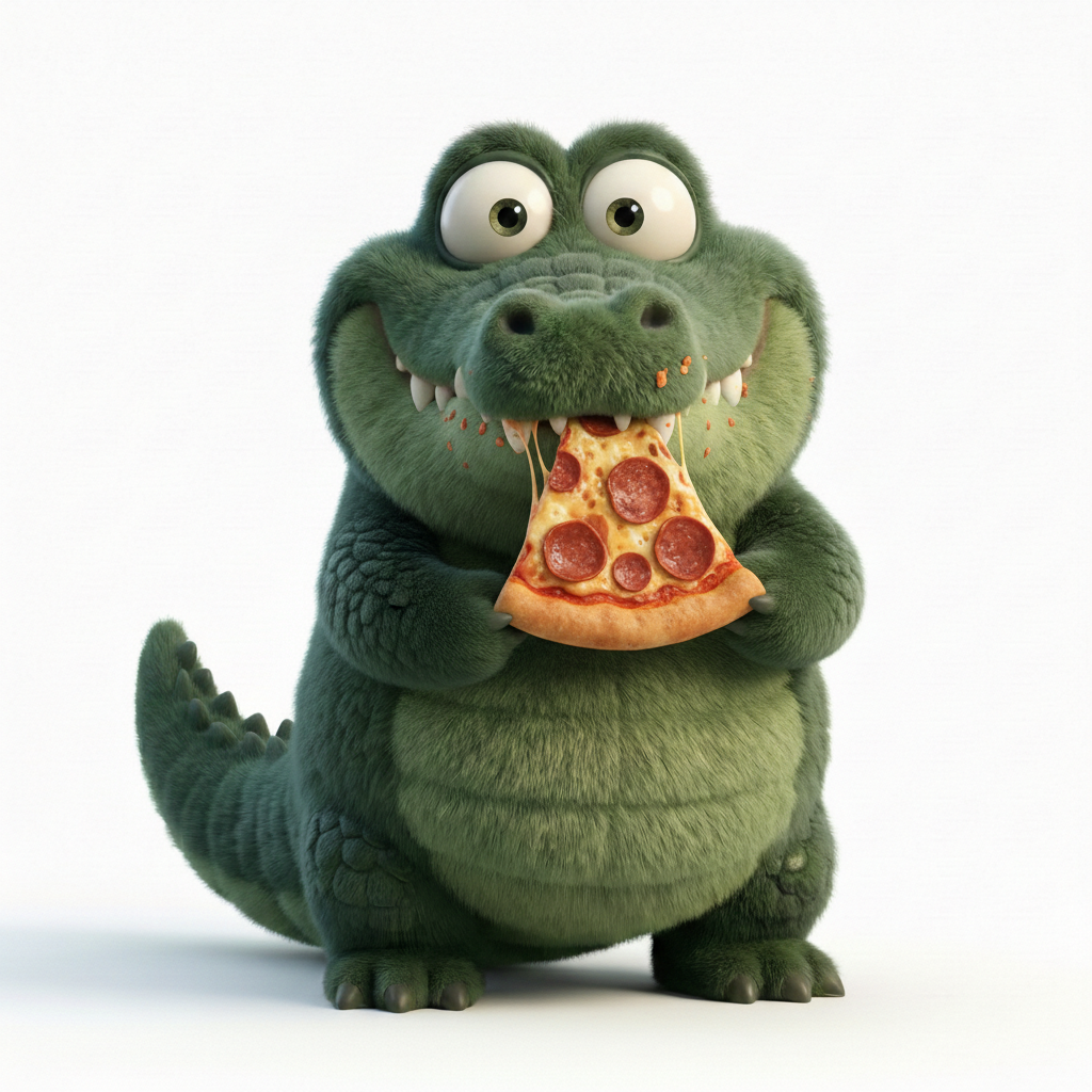 Croc eating junk