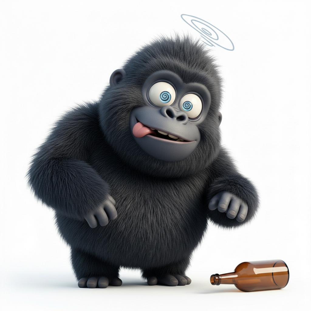 Gorilla drinking