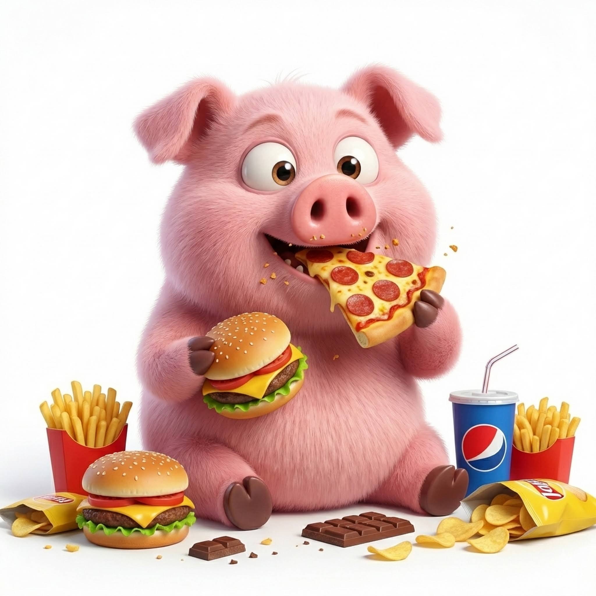Pig eating